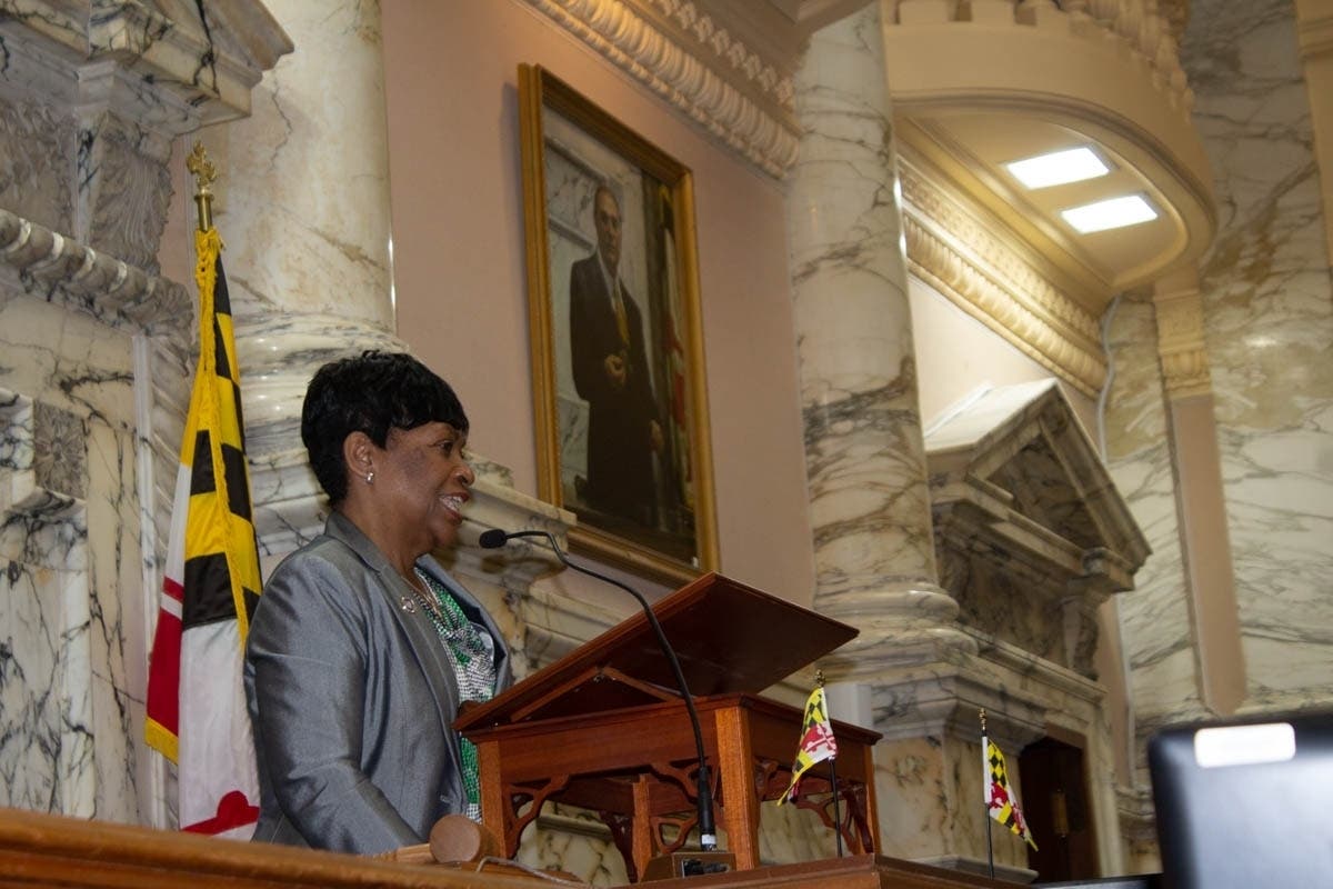 Maryland House Speaker Adrienne Jones in Annapolis on May 1, 2019.