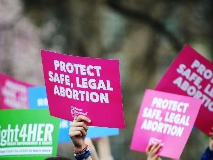 A pro-choice rally took place outside the White House earlier this year, as the abortion debate continues nationwide.