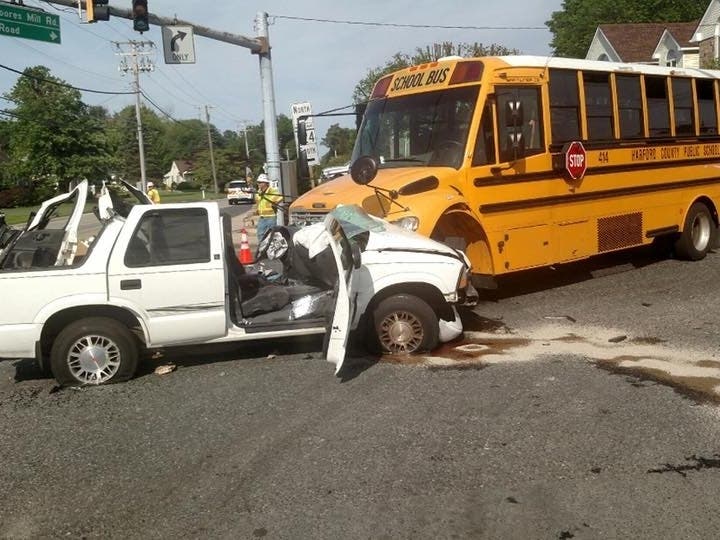 A school bus was involved in a crash on Rock Spring Road on Wednesday, May 22.