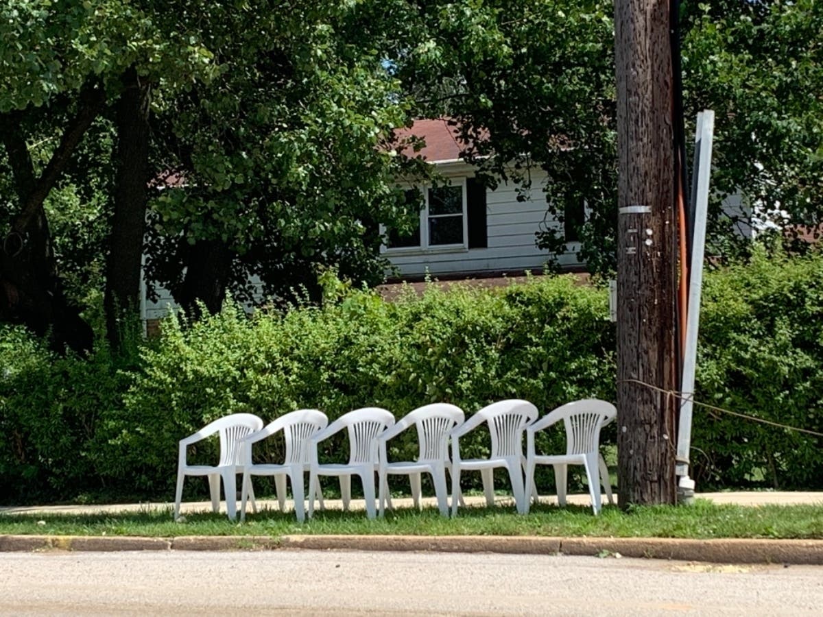 The Catonsville Fourth of July parade had people setting chairs out well in advance. This picture was taken June 22.