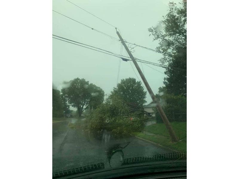 Police said this utility pole was among the road hazards on Wednesday, July 17.