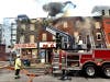 Baltimore fire officials said a lightning strike caused a three-alarm blaze on Greenmount Avenue Tuesday, Aug. 6.