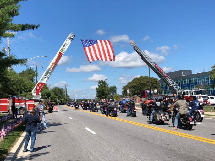 Providence and Fullerton raised the flag at the Patriot Ride Saturday, Sept. 7, in Baltimore County.