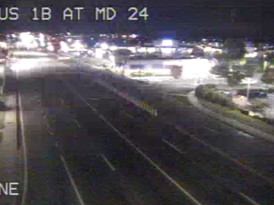 All lanes of Route 1 north were closed in the area of Route 24 Monday night.