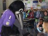 Ravens mascot Poe stopped by three elementary schools in Baltimore County Oct. 11.
