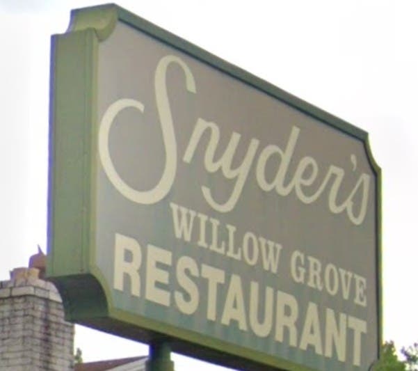 Snyder's Willow Grove Restaurant will close in January 2020.