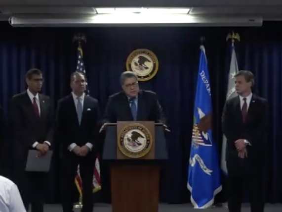 U.S. Attorney General William P. Barr called Baltimore the "robbery capital of the United States," announcing it was one of seven high-crime cities selected for a federal program.