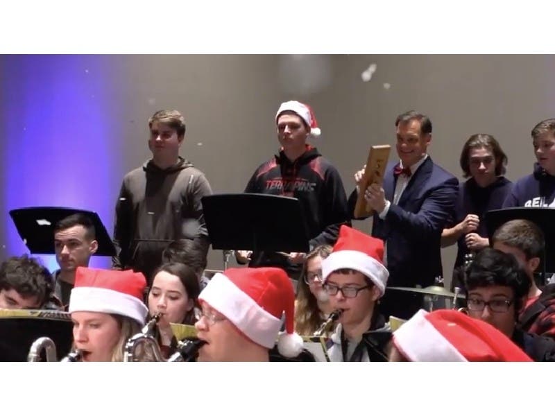 Students from the Bel Air High School Wind Ensemble performed "Sleigh Ride."