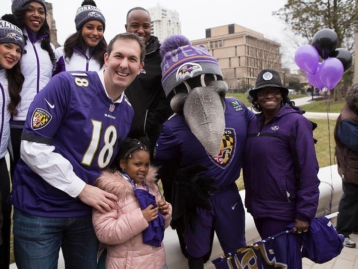 Towson hosted a Ravens rally Jan. 4, 2019, when the team was in the wild card round of the playoffs. This year the Ravens are No. 1 in the AFC and will host the divisional playoffs. The Towson rally is planned for Jan. 9.