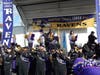 The Marching Ravens pep band and Ravens cheerleaders rallied the crowd off Main Street at Churchville Road Jan. 10.