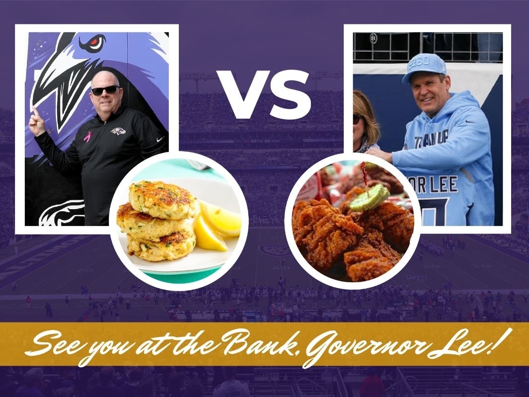 Maryland Gov. Larry Hogan and Tennessee Gov. Bill Lee made a friendly wager over this weekend's playoff game.
