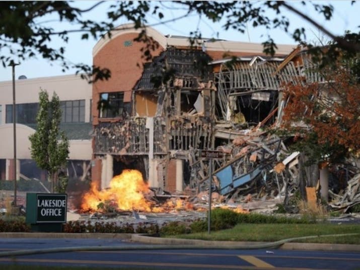 Demolition has begun at the Columbia building where a natural gas explosion occurred just before 8 a.m. on Aug. 25.