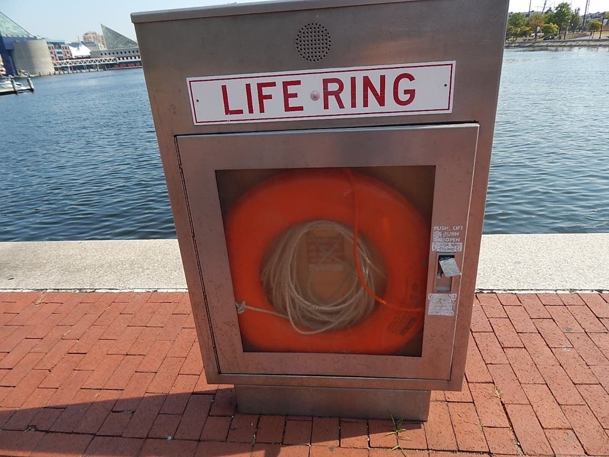Members of the Baltimore Police Department rescued a man from the harbor Monday, March 9.