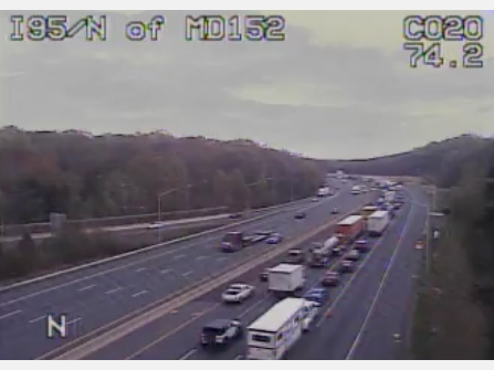 A vehicle fire broke out on I-95 north near MD 152 Thursday, transportation officials reported.
