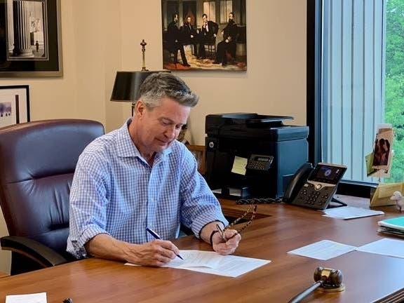 County Executive Barry Glassman signed an executive order relaxing county code restrictions around outdoor dining, to allow restaurants flexibility as they recover from the coronavirus pandemic.