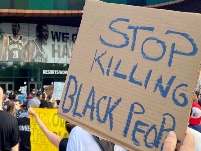 Pictured is a demonstration in New York on Friday. Police in Maryland say they are ready to handle similar protests in their state.