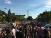 A peaceful demonstration was held Wednesday night.