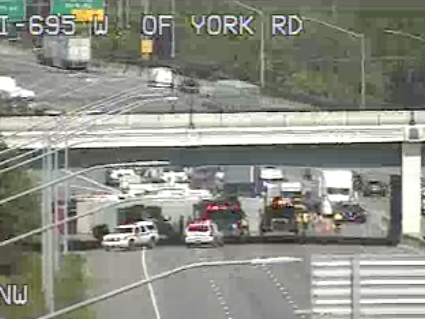 The crash was near the Charles Street exit.