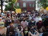 Protesters knelt outside the Harford County Sheriff's Office Thursday, June 4.