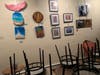 Chairs were turned upside-down on tables after the March 16 shutdown of indoor dining in Maryland. Pictured is Concord Point Coffee in Havre de Grace. Indoor dining will be permitted again, with social distancing guidelines, effective at 5 p.m. Friday.