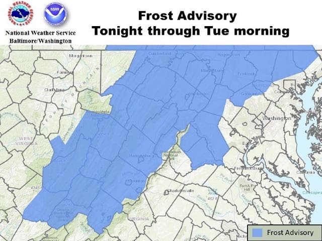 Frost Advisory Issued For Parts Of Maryland | Owings Mills, MD Patch