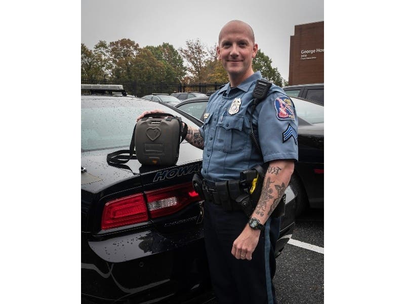 Police said Cpl. Ray Trodden helped save a woman's life last week in Ellicott City.