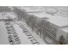 Snow covered the top of Towson Town Center Wednesday, Dec. 16.