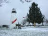 The area around Concord Point Lighthouse in Havre de Grace was blanketed with a sheet of snow.
