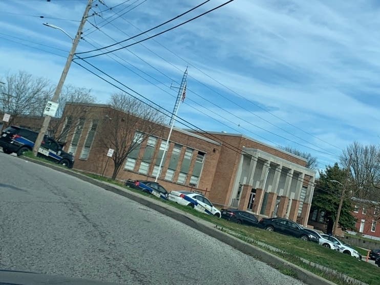 Police activity was reported on Hurley Avenue near the Southwest District police station in Baltimore Wednesday, March 17.