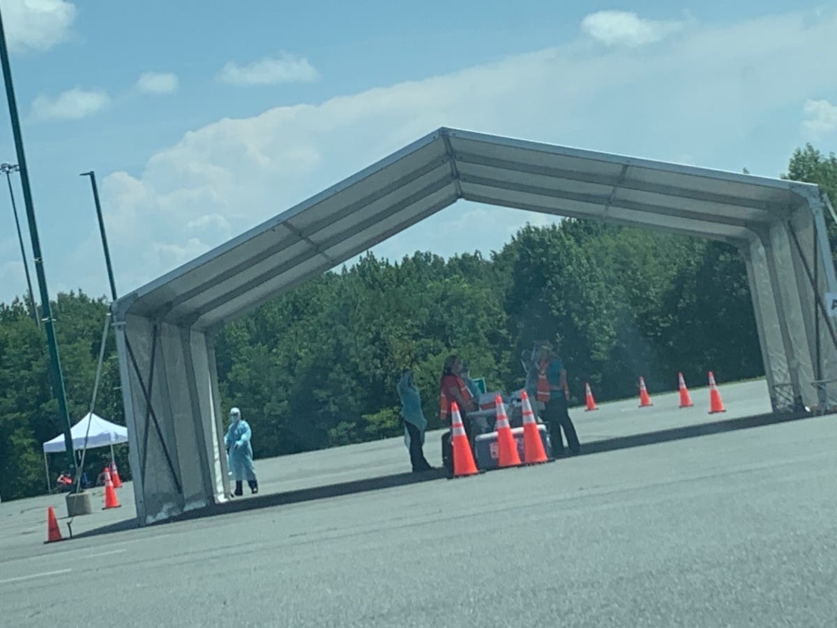The Ripken Stadium is offering no-appointment vaccinations. Pictured, Ripken Stadium also served as a drive-thru coronavirus testing site, which is pictured, in summer 2020. People are still encouraged to preregister for the vaccine to avoid waiting.