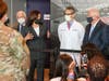 Joining Vice President Kamala Harris at M&T Bank Stadium Thursday, April 29, were Maryland Gov. Larry Hogan and other leaders.