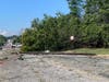 A telephone pole and tree snapped, blocking Wilkens Avenue between Leeds Avenue and Southwestern Boulevard.