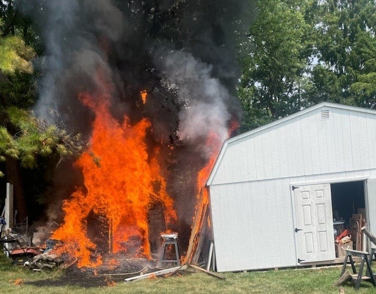 Firefighters said they battled a blaze in the 300 block of Bynum Road on Monday, July 19.