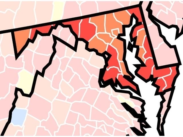 All of Maryland has "high" or "substantial" transmission of the coronavirus.