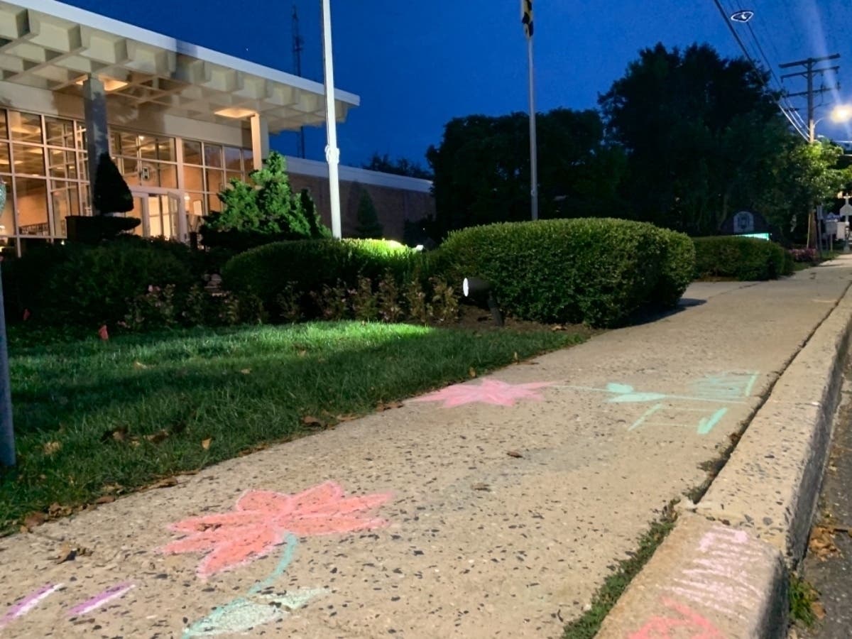 The sidewalks outside Town Hall were painted from 3 to 5 p.m. on Monday, Sept. 20, during the Chalk the Walk initiative hosted by the Bel Air Police Department.