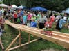 Zucchini cars fly down the race track