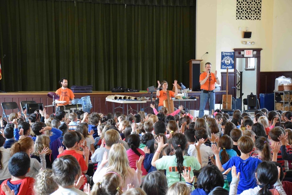 Daniel Warren Elementary School Students 'Bash The Trash' Celebrating