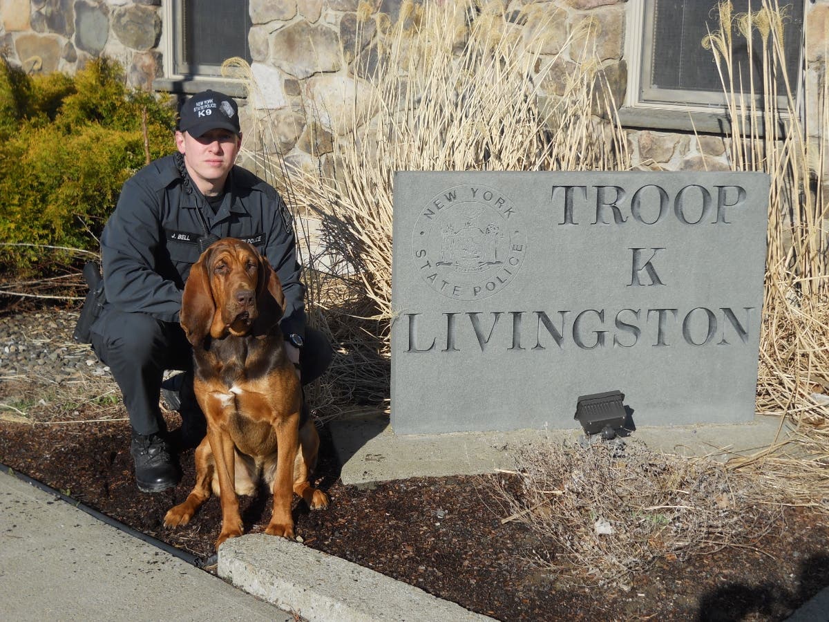 Trooper Justin M. Bell and his partner Tilly.