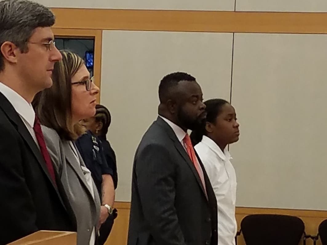 Z'inah Brown, 18, at right, was sentenced Wednesday.