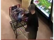 Police are seeking information about someone they said stole a cart full of merchandise from a market.