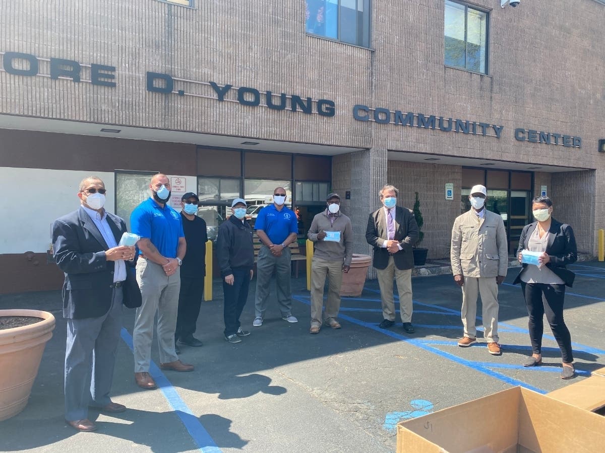 The county executive was in Greenburgh Thursday distributing masks for religious communities in need.