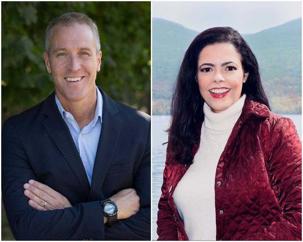 Incumbent Rep. Sean Patrick Maloney, left, has declared victory over Republican challenger Chele Farley for the 18th Congressional District race.