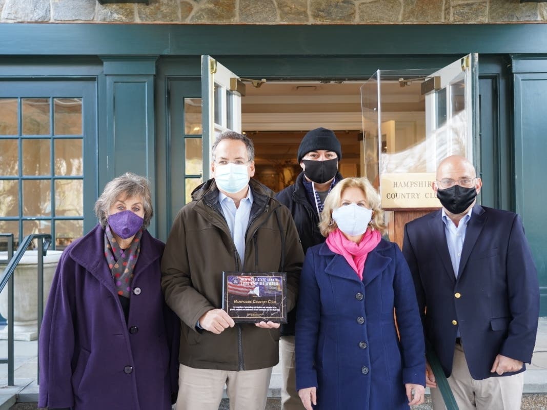 Hampshire Country Club in Mamaroneck recently received  the state Senate Empire Award for service to the community.