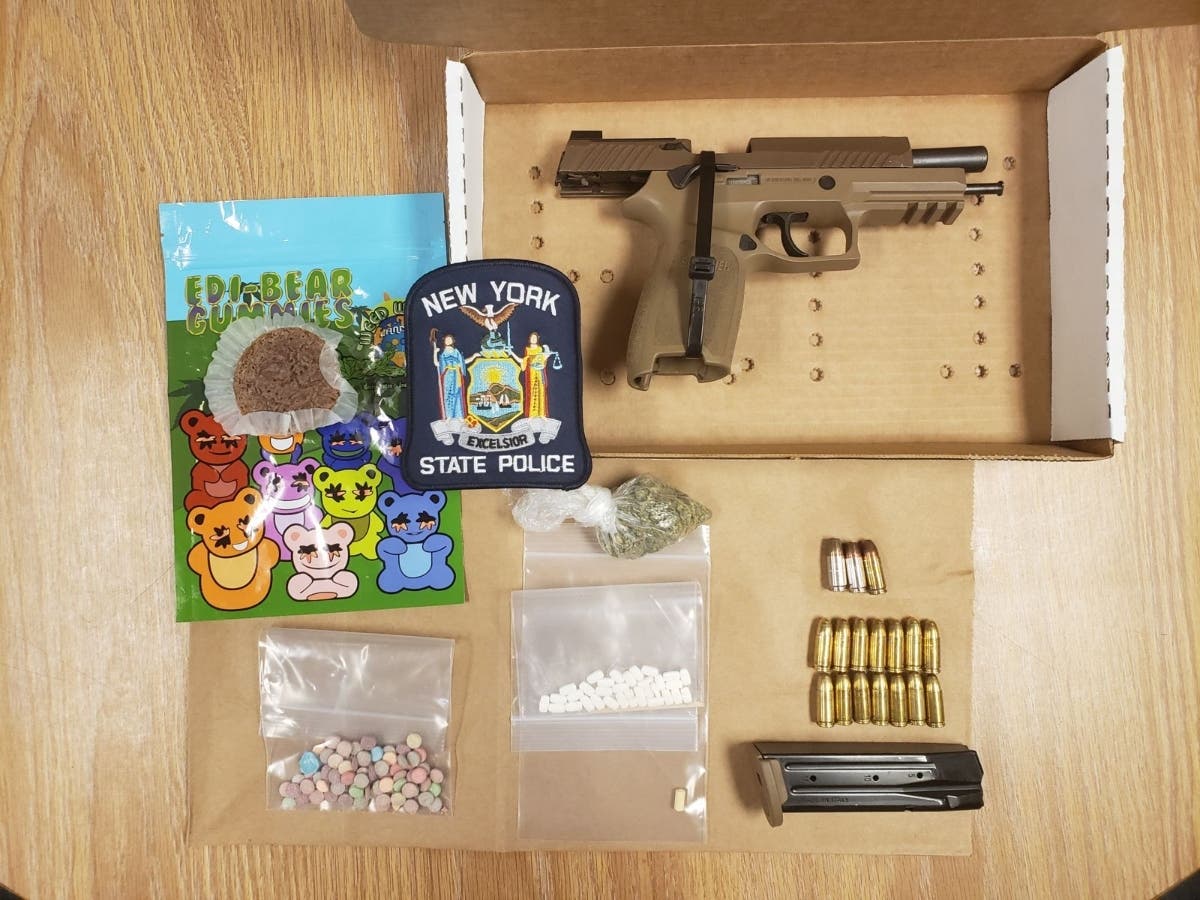 A pair of Indiana residents were accused of having illegal drugs and a handgun during a traffic stop on the Taconic State Parkway.