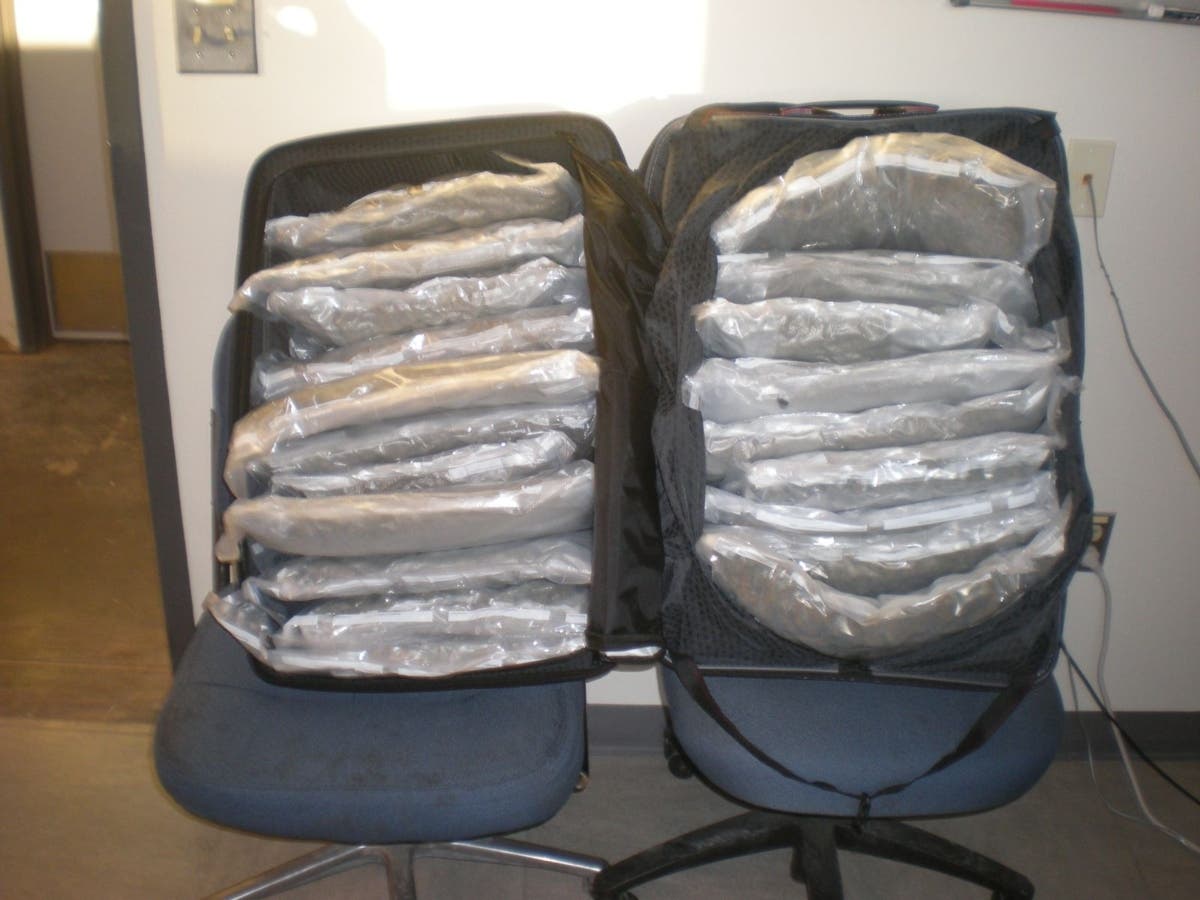 Police accused a Utica man of having 24 pounds of pot while he was traveling on the Thruway.