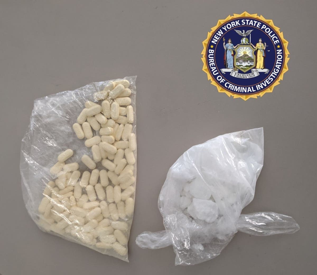 A New York man was accused of having illegal drugs, police said.