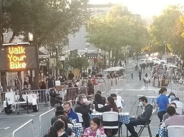 Alfresco on-street dining will be returning to Tarrytown Saturday.