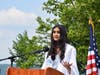 Irvington High School co-valedictorian Esha Shenoy addressed her fellow graduates during the commencement ceremony at Scenic Hudson Park on June 19.