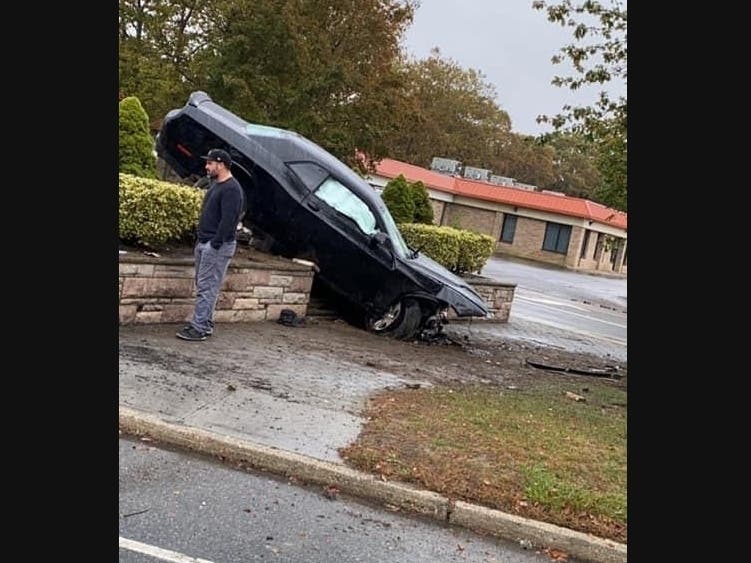The driver, 26-year-old Jasheem Pulley, of North Amityville, and his passengers, 32-year-old Dyron Elliott, of Lindenhurst, and 32-year-old Daquan Clinton, of North Amityville, were hospitalized after the crash and later arrested, police said.
