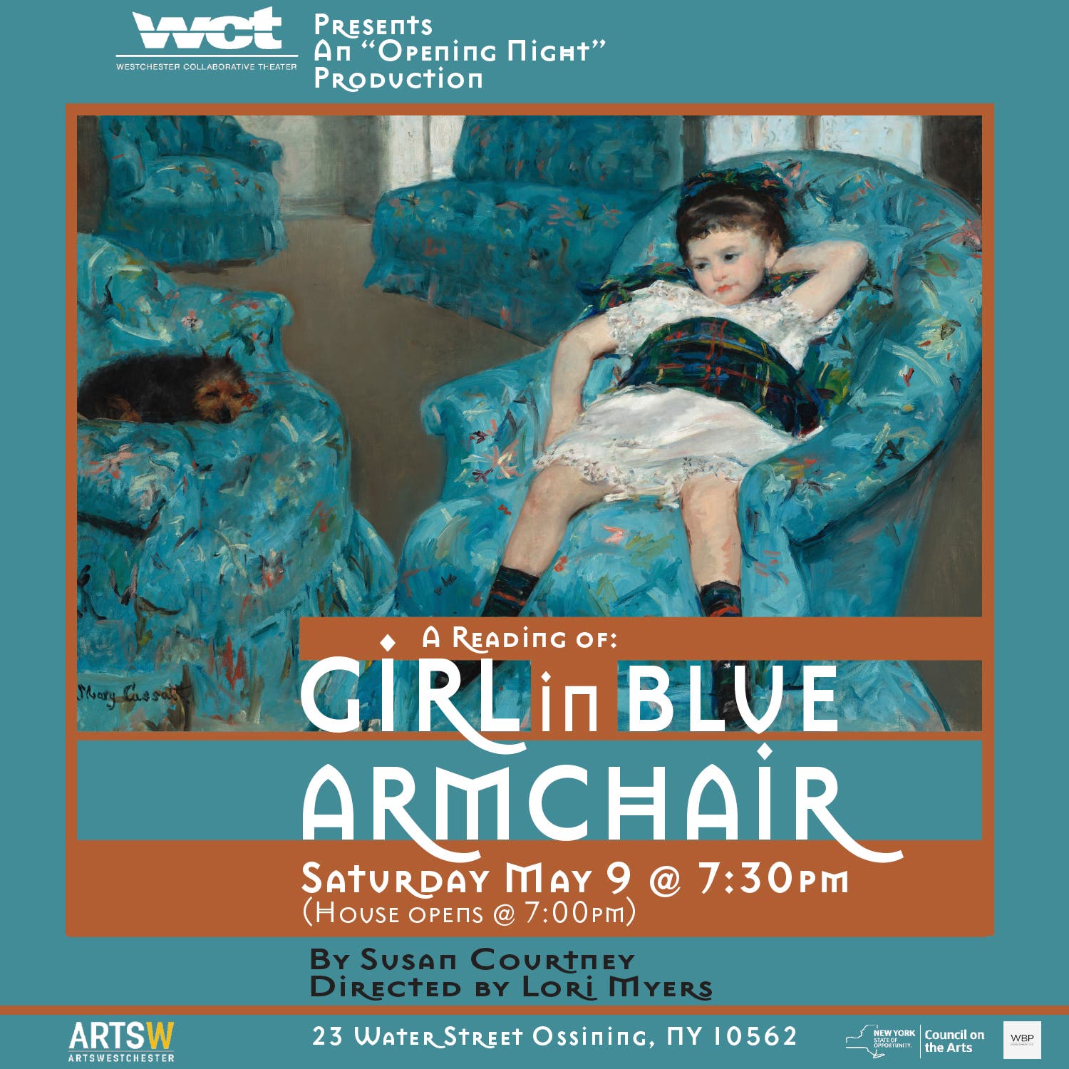 Westchester Collaborative Theater (WCT)’s New Opening Night Series Presents Girl In Blue Armchair- A